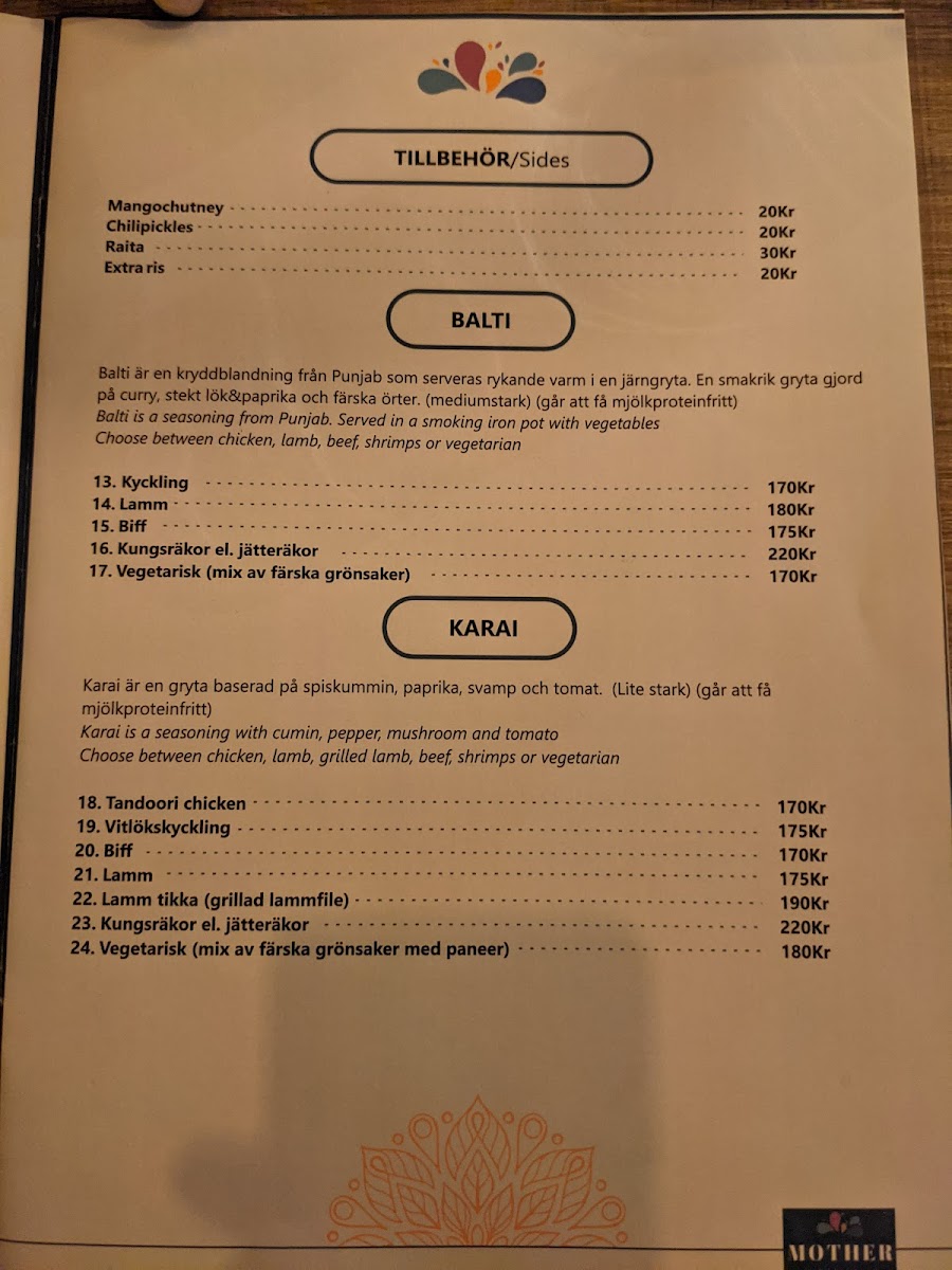 Menu Mother India Stockholm-4