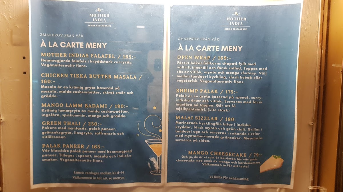 Menu Mother India Stockholm-8